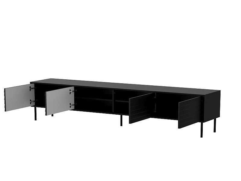 CORTINA szafka RTV 200 ( 4D ) czarny/czarny ( 1 szt.=1 p. )