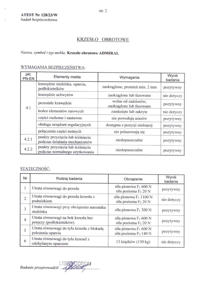 ADMIRAL fotel gabinetowy popielato / czarny