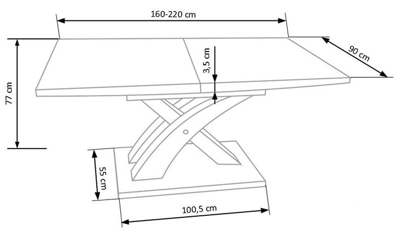 SANDOR 2 stół biały (3p=1szt)