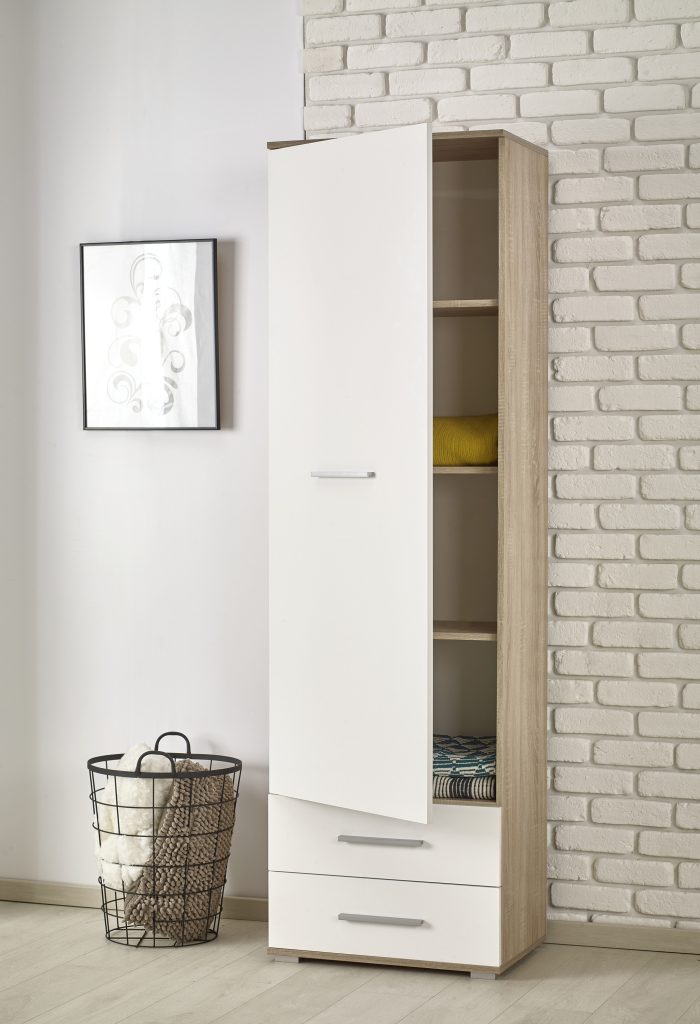LIMA REG1 regał dąb sonoma / biały (2p=1szt)