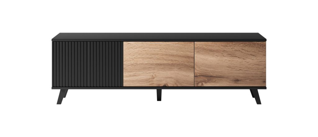 RANDOM RTV-1 stolik RTV 150 cm dąb wotan/czarny (2p=1szt)