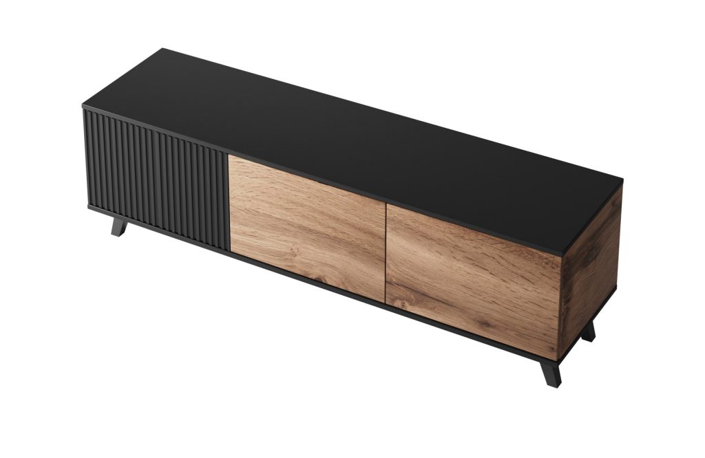 RANDOM RTV-1 stolik RTV 150 cm dąb wotan/czarny (2p=1szt)
