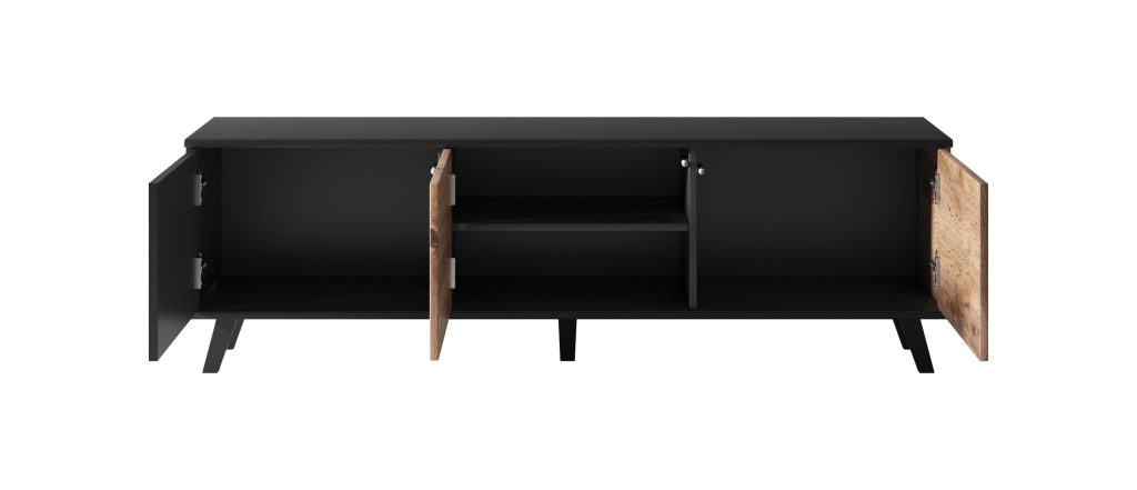 RANDOM RTV-1 stolik RTV 150 cm dąb wotan/czarny (2p=1szt)