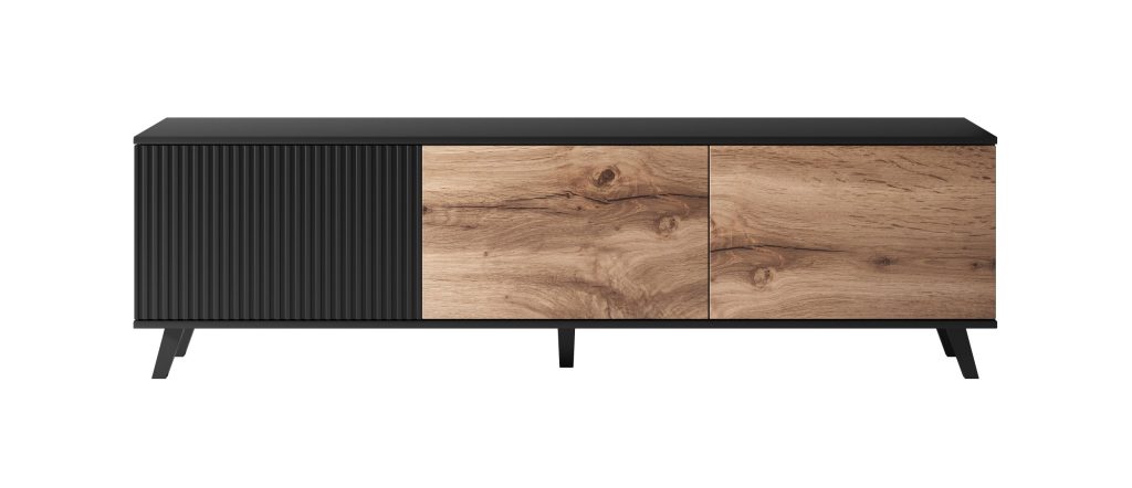 RANDOM RTV-2 stolik RTV 180 cm dąb wotan/czarny (2p=1szt)