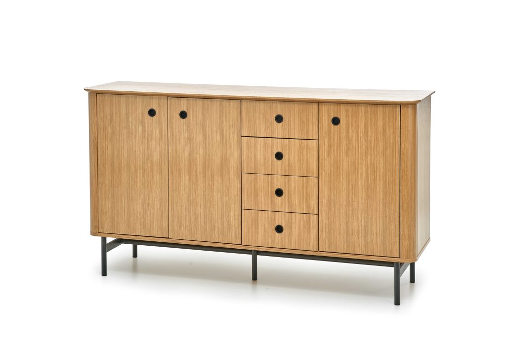 SMART komoda KM-1 dąb naturalny/czarny (3p=1szt)