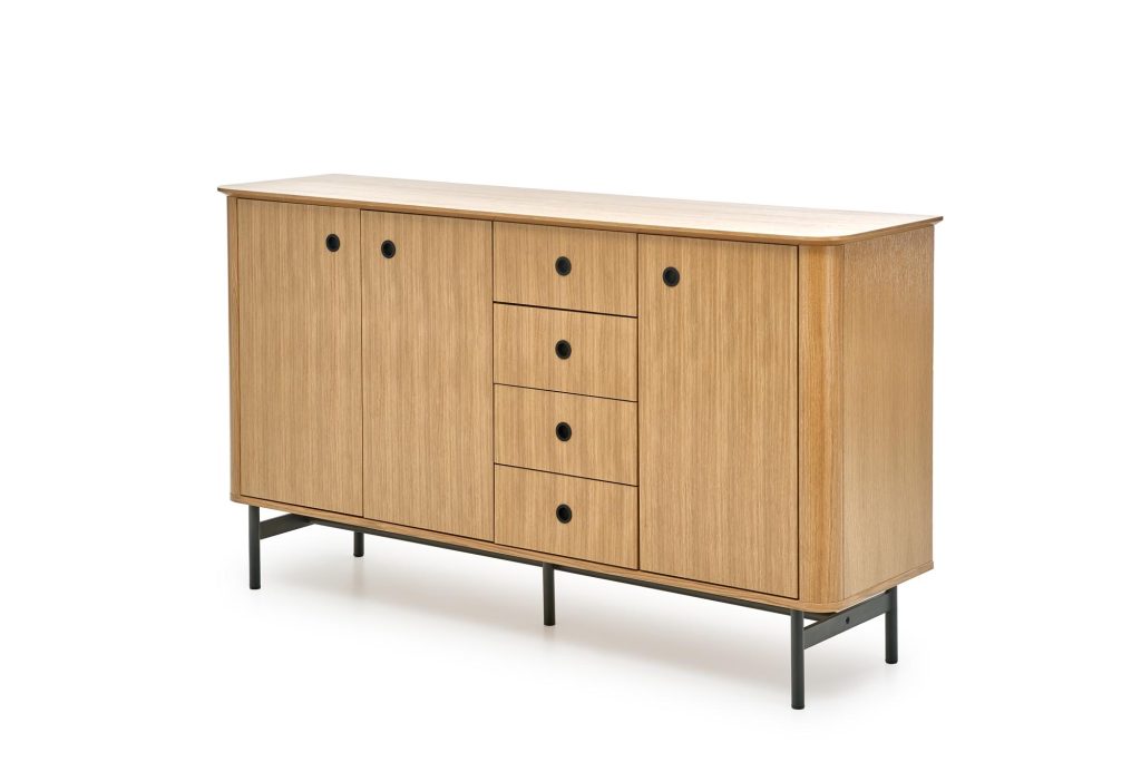 SMART komoda KM-1 dąb naturalny/czarny (3p=1szt)