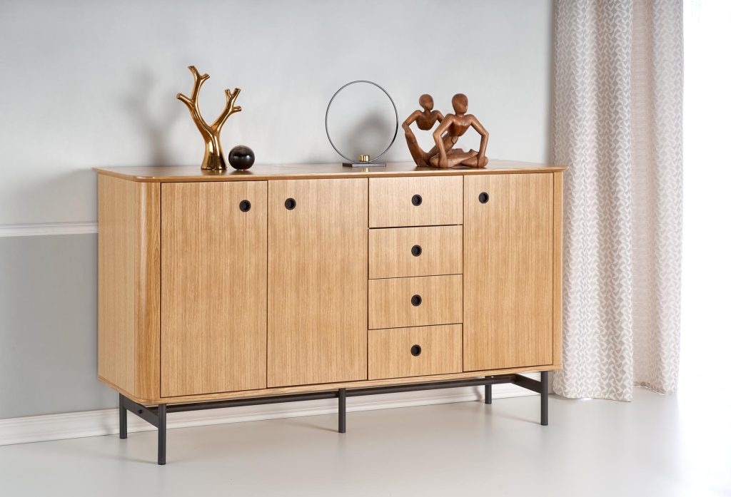 SMART komoda KM-1 dąb naturalny/czarny (3p=1szt)
