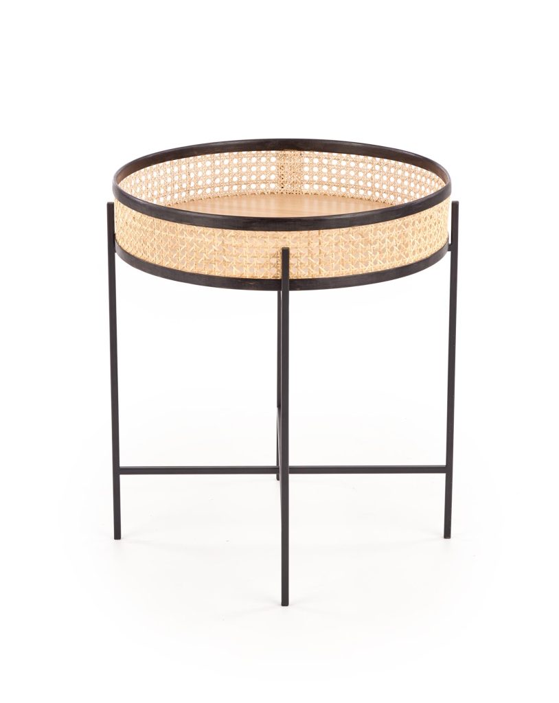 LANIPA ława czarny / rattan naturalny (1p=1szt)