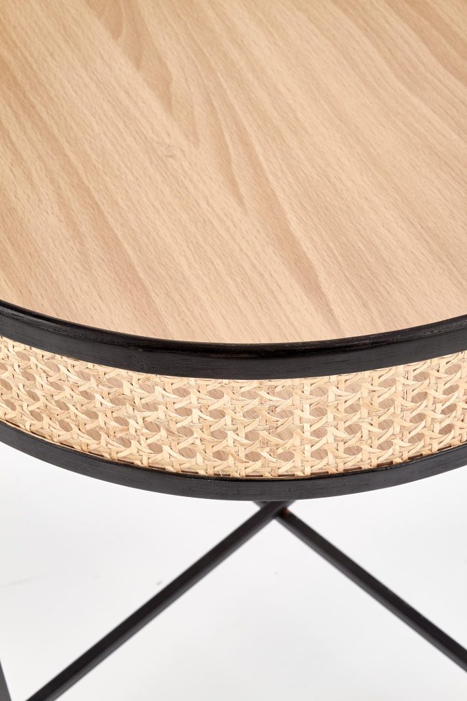LANIPA ława czarny / rattan naturalny (1p=1szt)