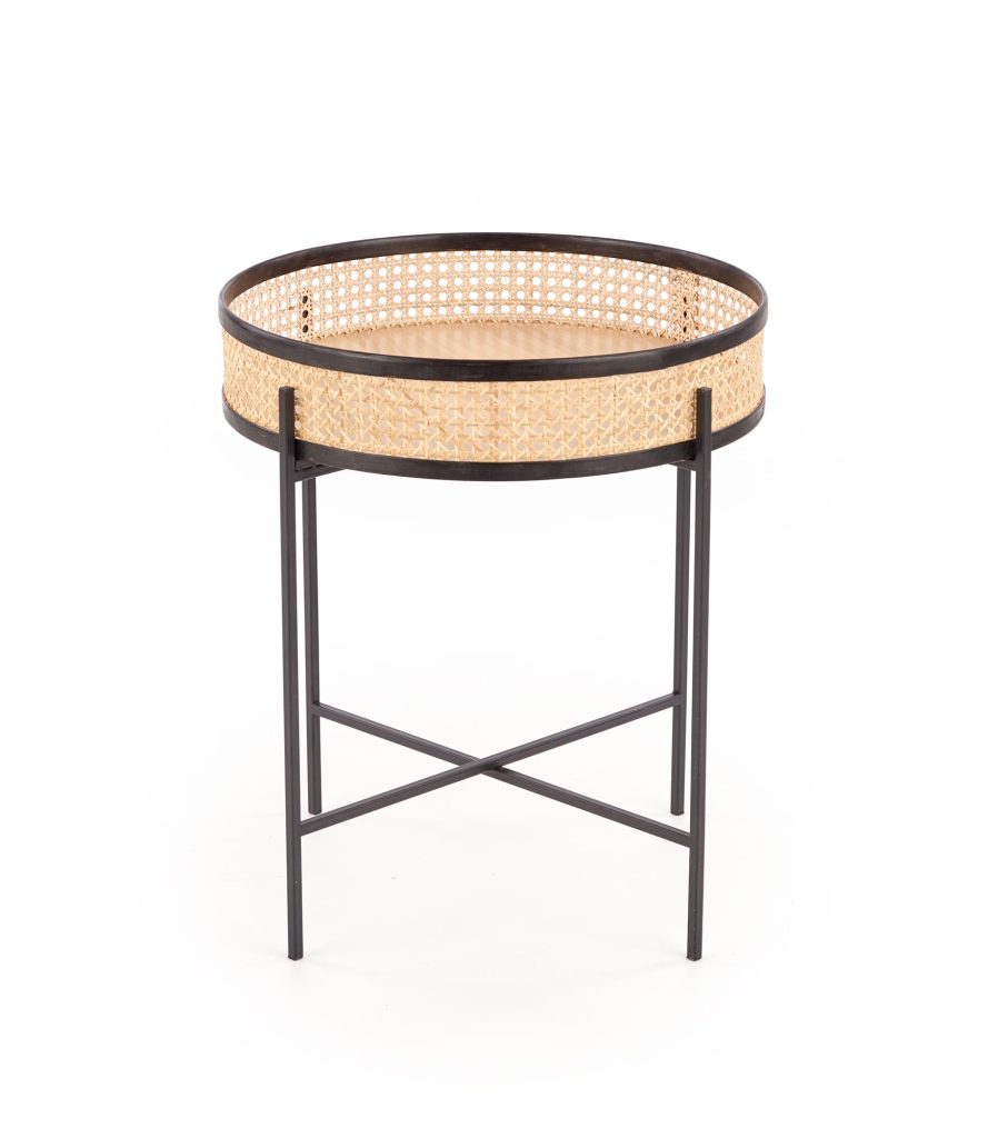 LANIPA ława czarny / rattan naturalny (1p=1szt)