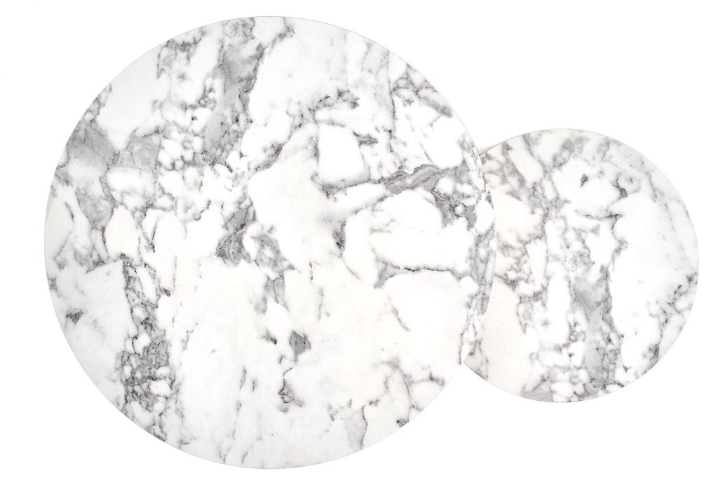 PAOLA zestaw 2 ław, marmur / złoty (1p=1szt)