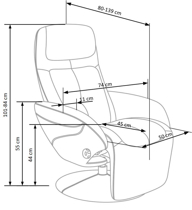 OPTIMA 2 recliner popielaty tkanina