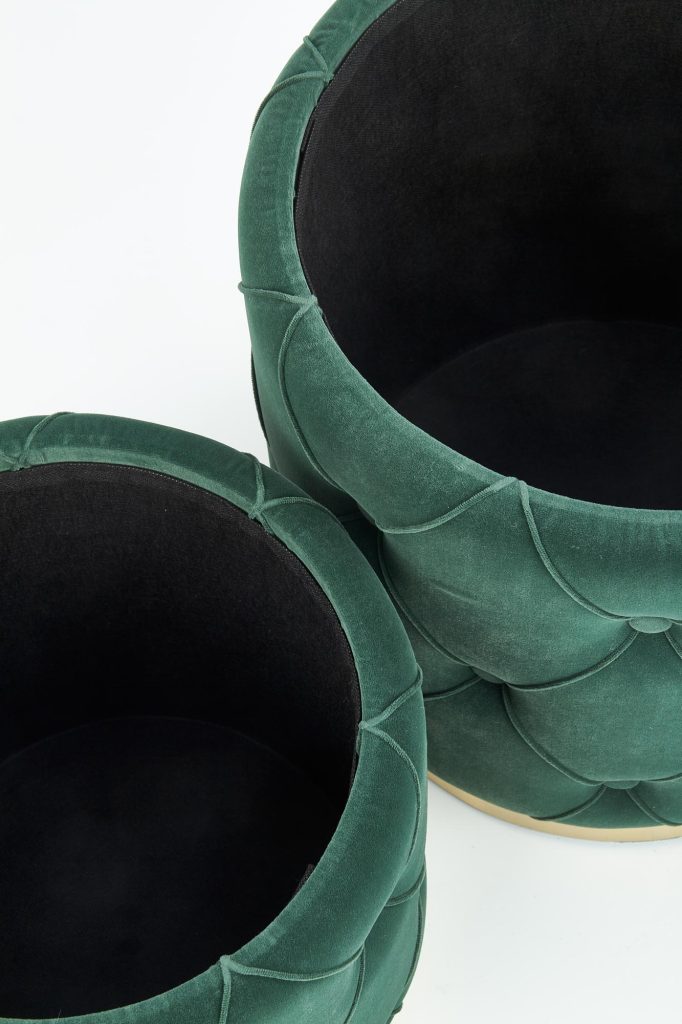 POLLY zestaw 2 puf, ciemny zielony (1p=1kpl)