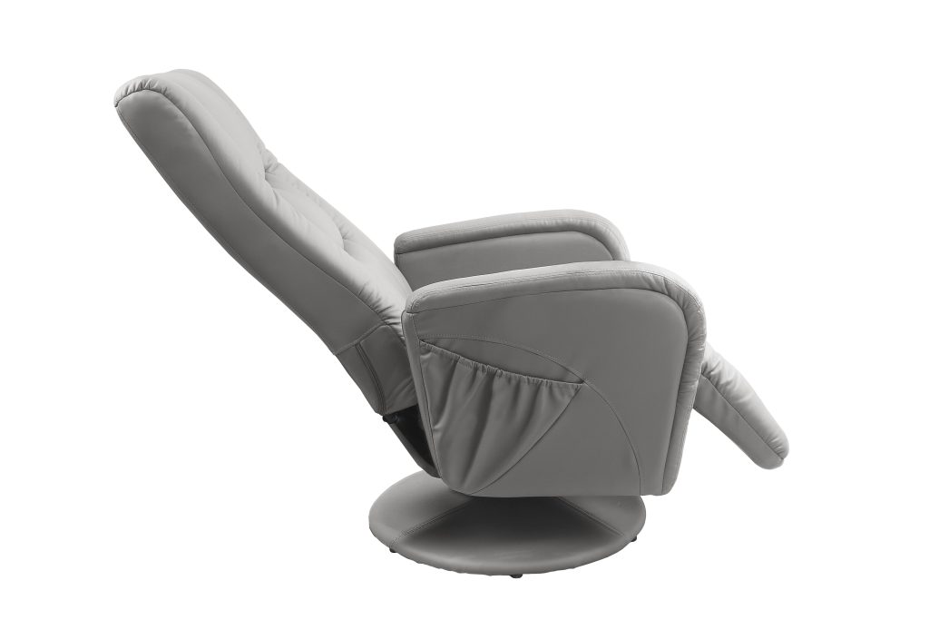 PULSAR recliner z funkcją masażu popielaty