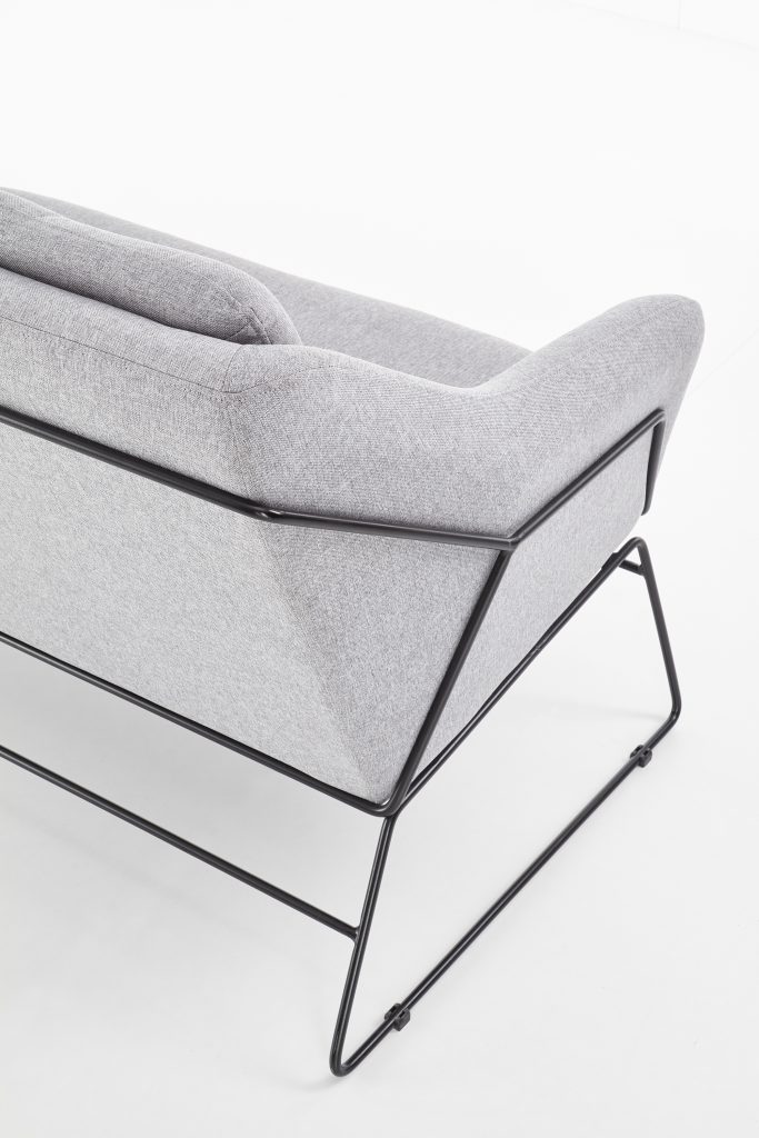 SOFT 2 XL fotel wypoczynkowy podwójny czarny stelaż, jasny popiel (1p=1szt)