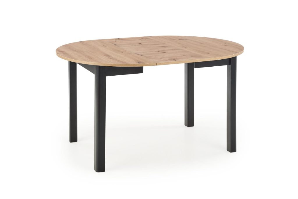 RINGO stół kolor blat dąb artisan, nogi - czarny (102-142x102x76 cm) (2p=1szt)