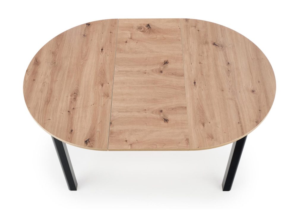 RINGO stół kolor blat dąb artisan, nogi - czarny (102-142x102x76 cm) (2p=1szt)