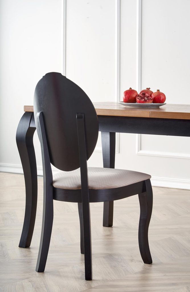 WINDSOR stół rozkładany 160-240x90x76 cm kolor ciemny dąb/czarny (2p=1szt)