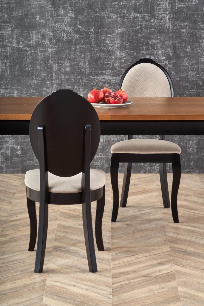 WINDSOR stół rozkładany 160-240x90x76 cm kolor ciemny dąb/czarny (2p=1szt)