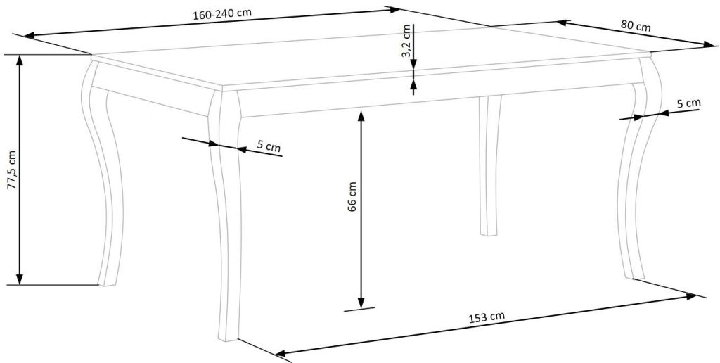 WINDSOR stół rozkładany 160-240x90x76 cm kolor ciemny dąb/czarny (2p=1szt)