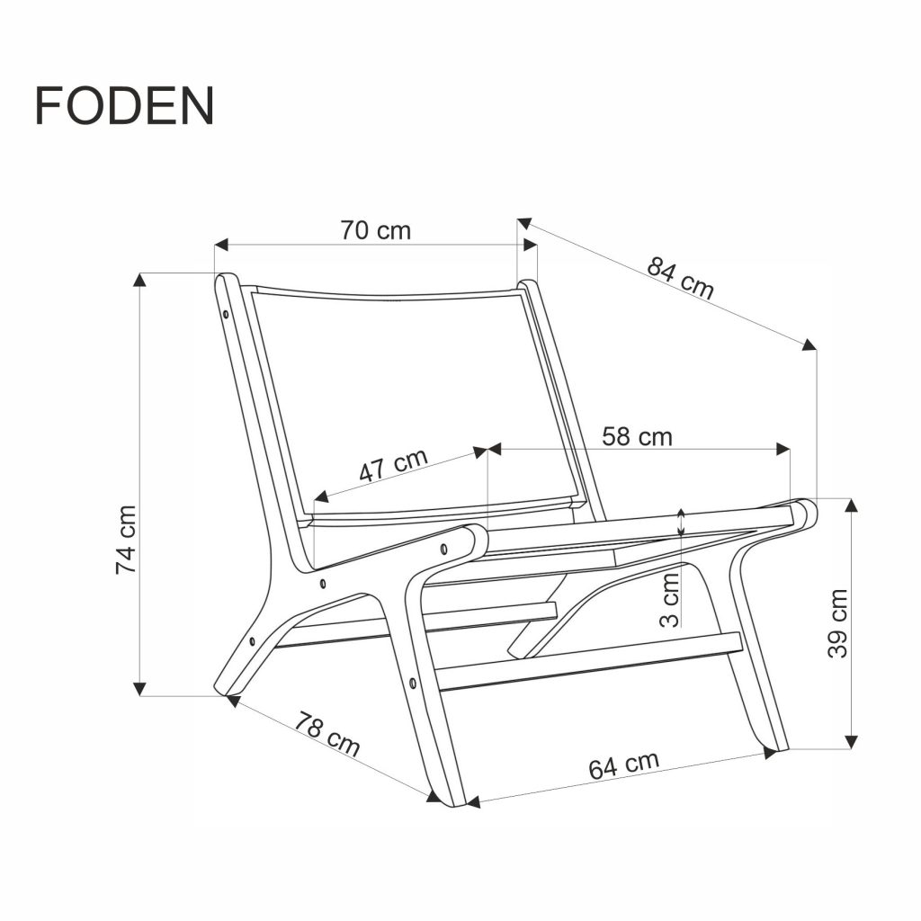 FODEN fotel wypoczynkowy, czarny / naturalny (1p=1szt)