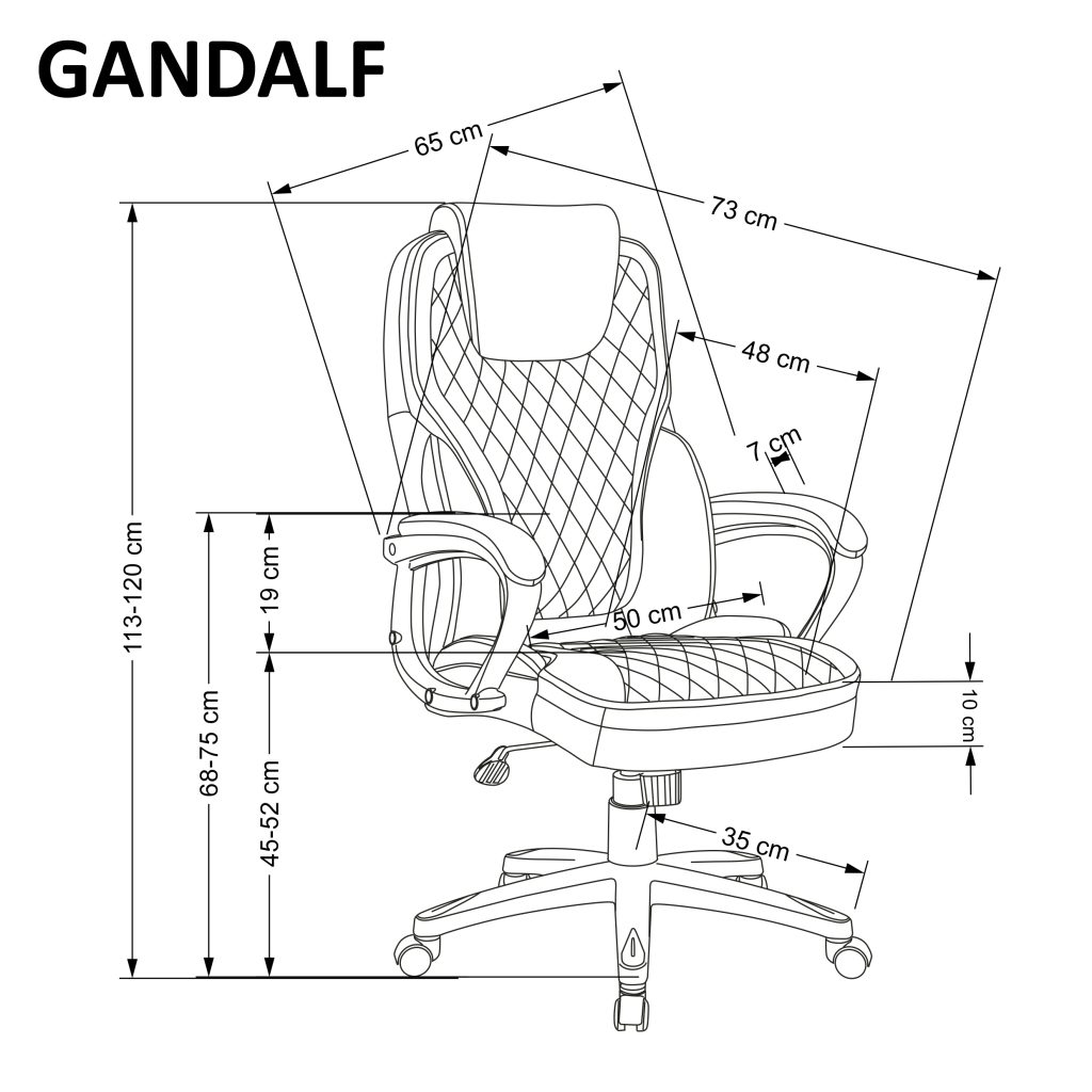 GANDALF fotel gabinetowy czarny / popielaty (1p=1szt)