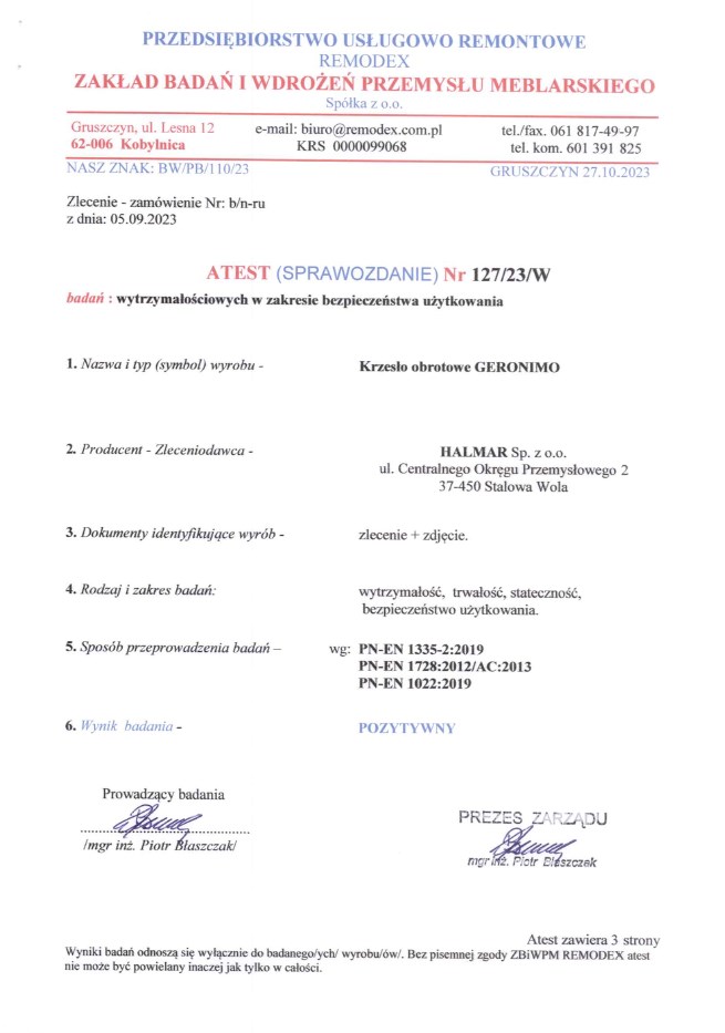 GERONIMO fotel gabinetowy czarny (1p=1szt)