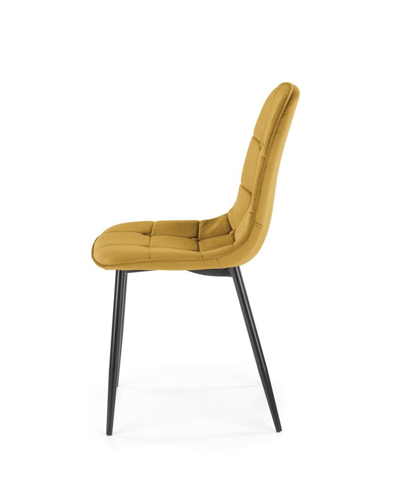 K417 krzesło musztardowy velvet (1p=4szt)