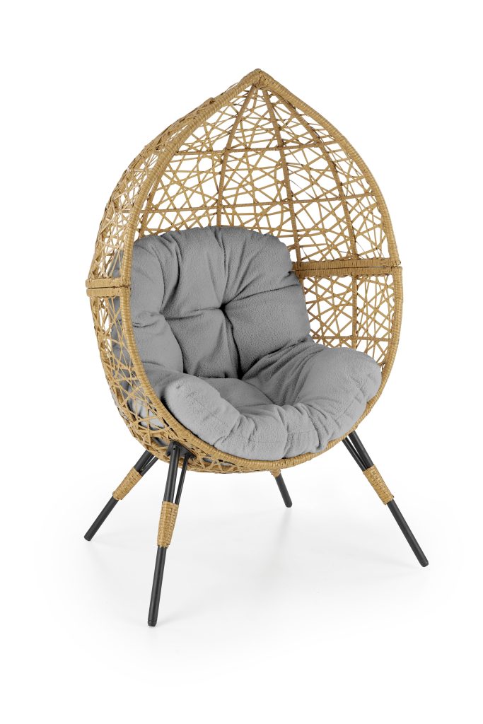 OSKAR fotel ogrodowy, naturalny / jasny popiel (1p=2szt)