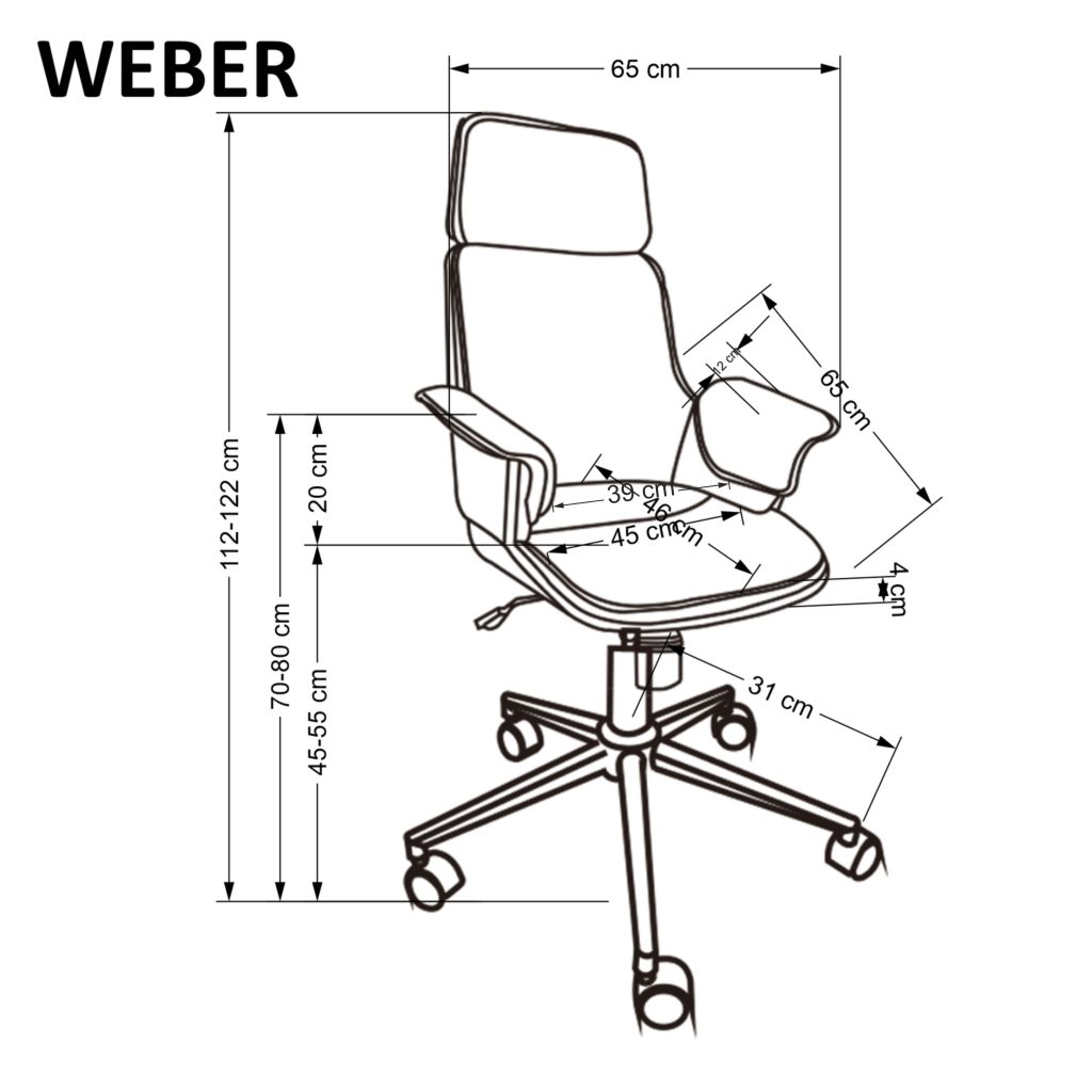WEBER fotel gabinetowy orzechowy / czarny (1p=1szt)