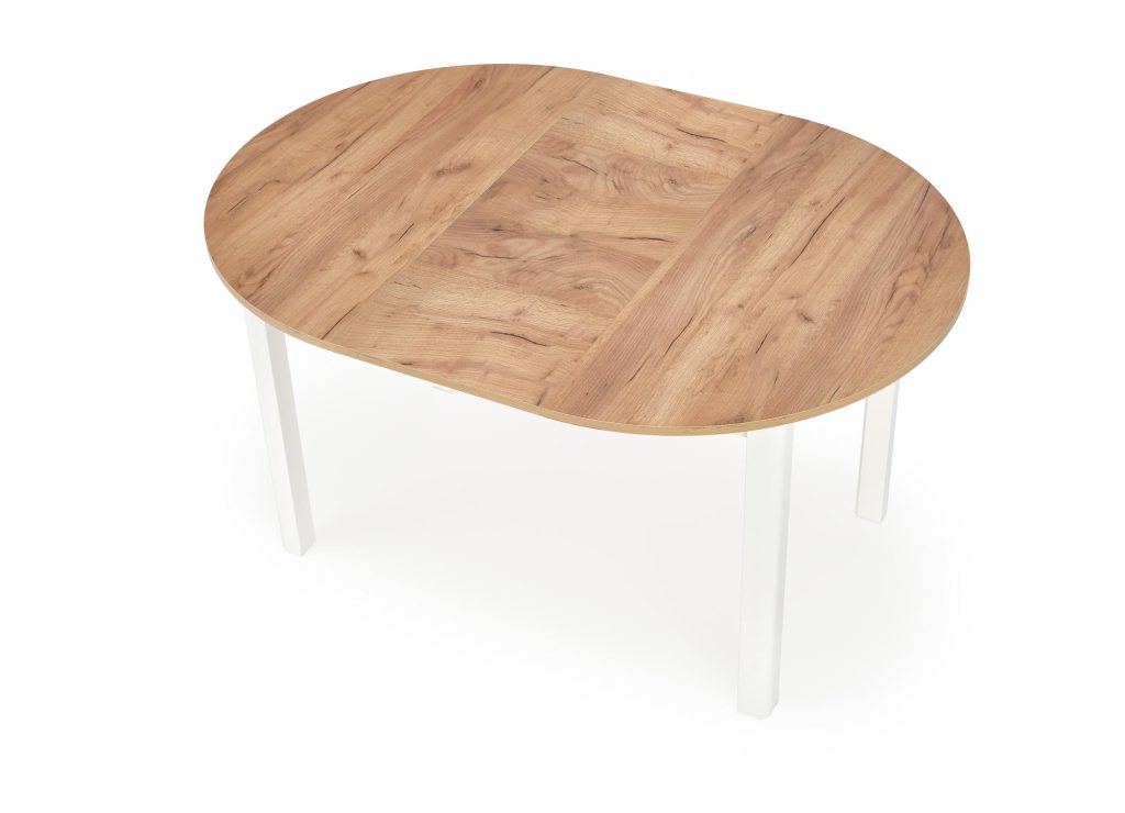 RINGO stół kolor blat dąb craft, nogi - biały (102-142x102x76 cm) (2p=1szt)