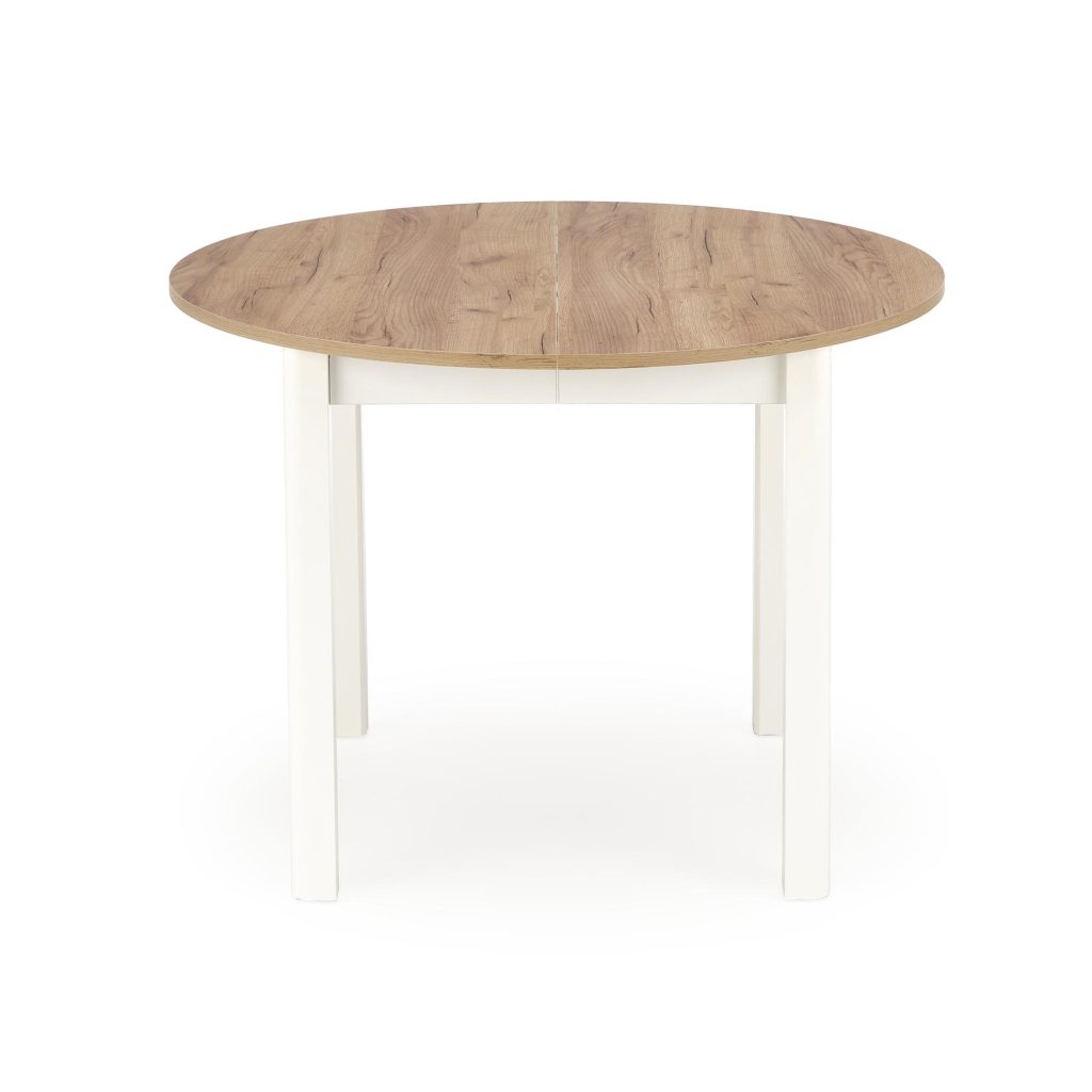 RINGO stół kolor blat dąb craft, nogi - biały (102-142x102x76 cm) (2p=1szt)