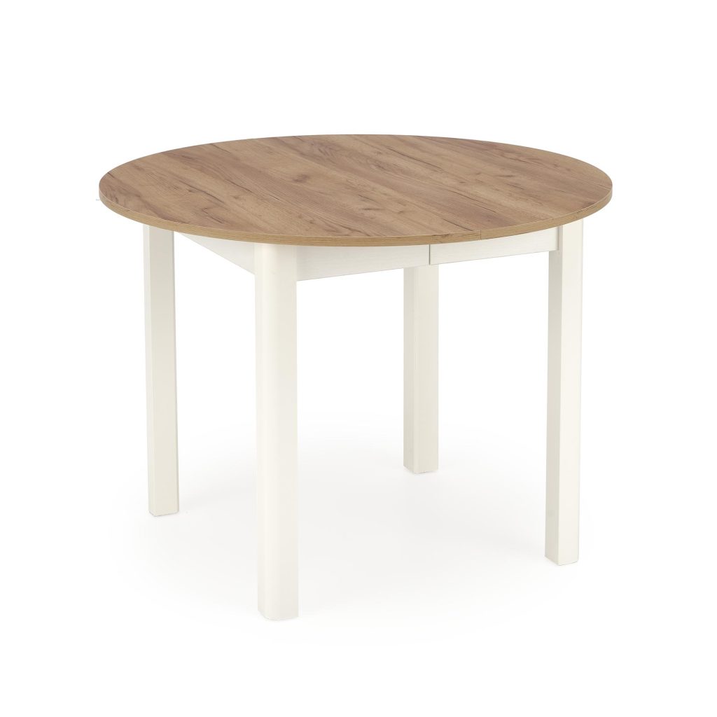 RINGO stół kolor blat dąb craft, nogi - biały (102-142x102x76 cm) (2p=1szt)