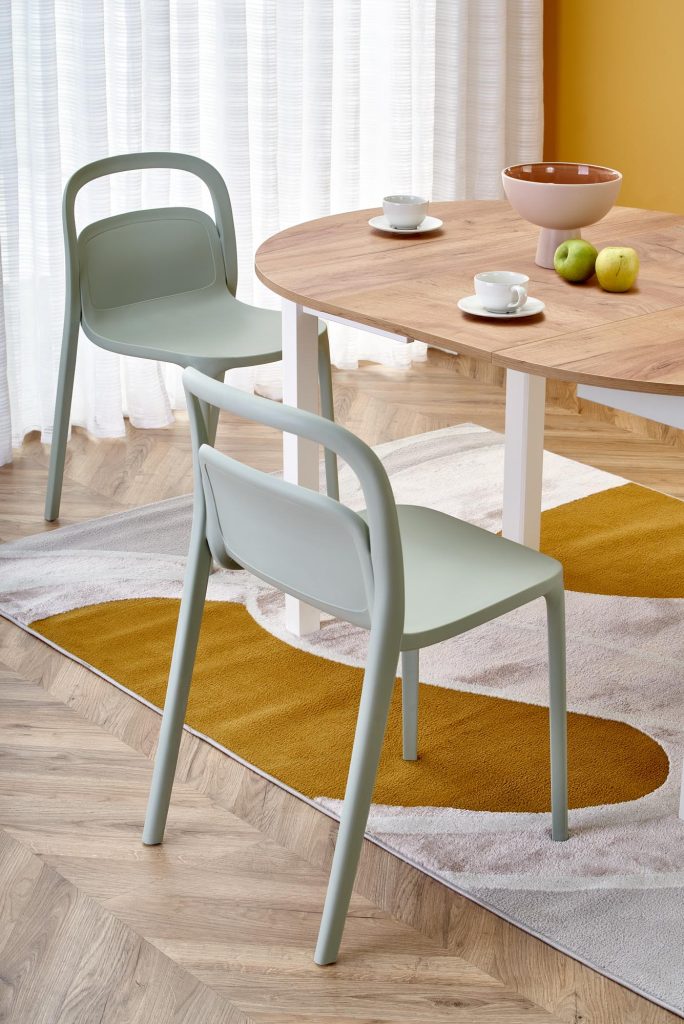 RINGO stół kolor blat dąb craft, nogi - biały (102-142x102x76 cm) (2p=1szt)