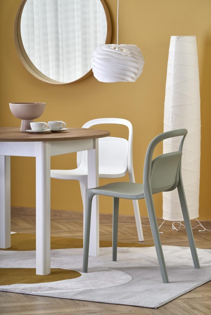 RINGO stół kolor blat dąb craft, nogi - biały (102-142x102x76 cm) (2p=1szt)