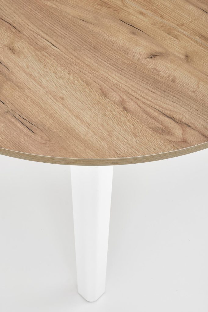 RINGO stół kolor blat dąb craft, nogi - biały (102-142x102x76 cm) (2p=1szt)