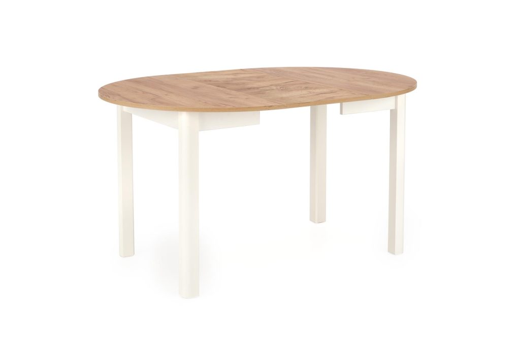 RINGO stół kolor blat dąb craft, nogi - biały (102-142x102x76 cm) (2p=1szt)