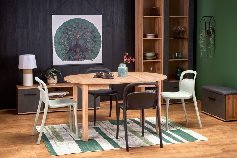 RINGO stół kolor blat dąb craft, nogi - dąb craft (102-142x102x76 cm) (2p=1szt)