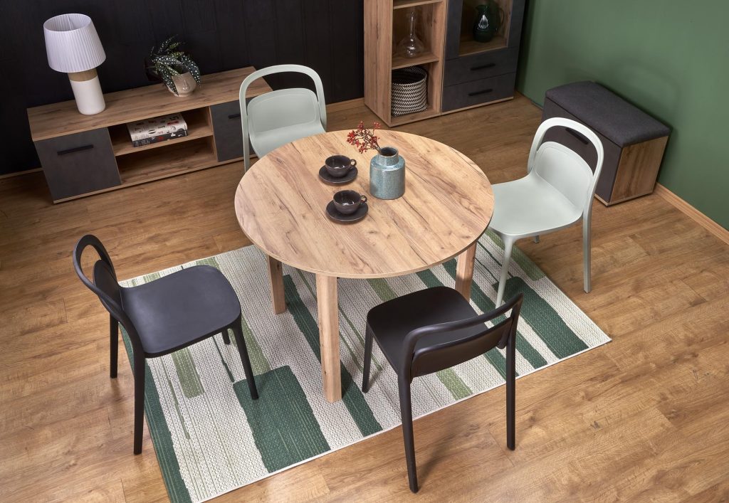 RINGO stół kolor blat dąb craft, nogi - dąb craft (102-142x102x76 cm) (2p=1szt)