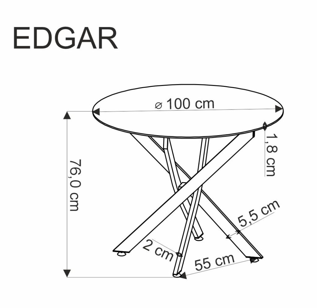 EDGAR stół, blat - dąb złoty, nogi - czarny (2p=1szt)