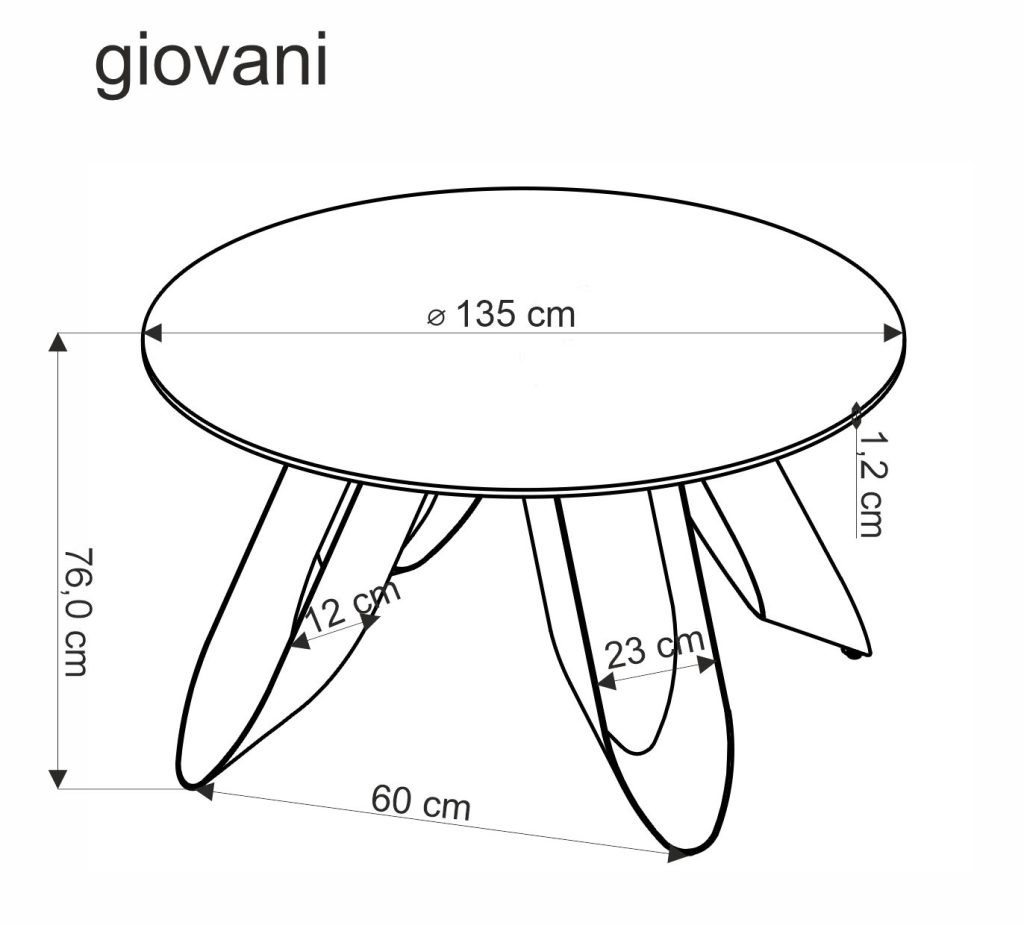 GIOVANI stół okrągły, blat - zielony marmur, nogi - czarny (2p=1szt)