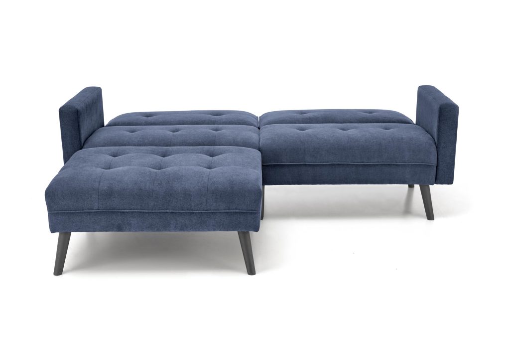 CORNELIUS sofa rozkładana z funkcją narożnika niebieska (1p=1szt)