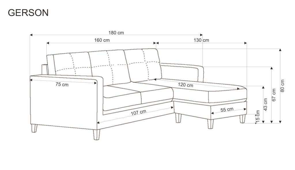 GERSON sofa z podnóżkiem beżowy (1p=1szt)