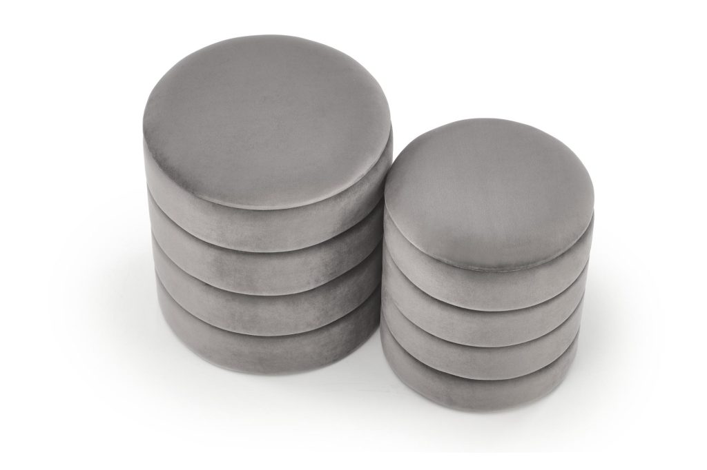 PACHO zestaw 2 puf, popielaty (1p=1set)