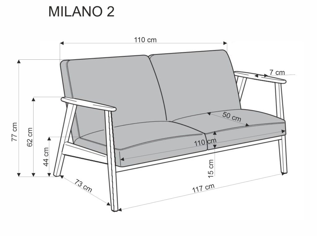 MILANO 2S sofa - beżowy tap. Castel 15 (1p=1szt)