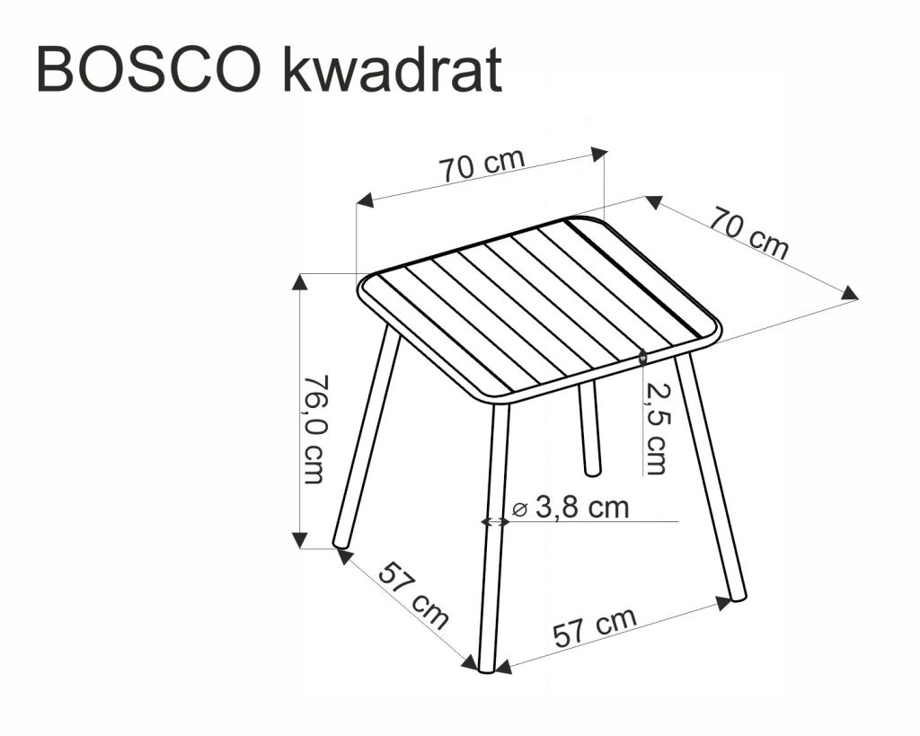 BOSCO stół kwadrat czarny (2p=1szt)