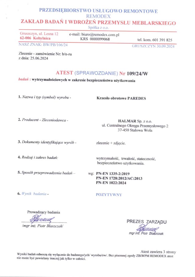 PAREDES fotel gabinetowy czarny (1p=1szt))