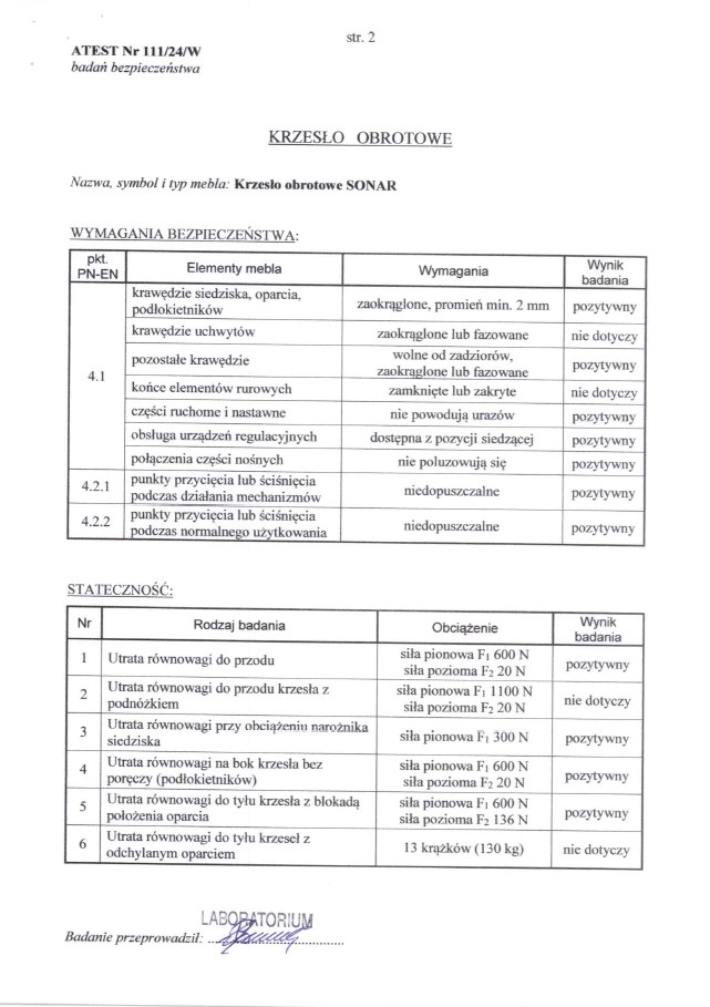 SONAR fotel gabinetowy czarny
