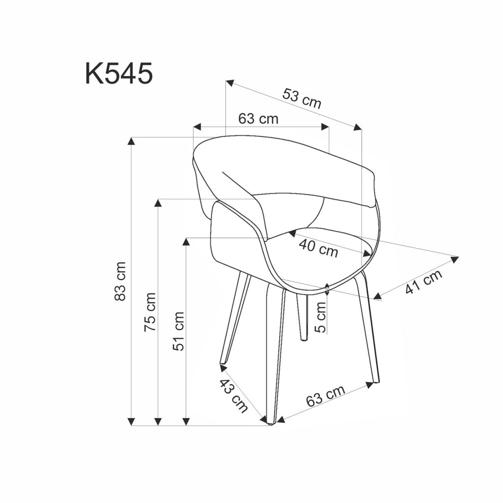 K545 krzesło popielaty / orzechowy (1p=1szt)