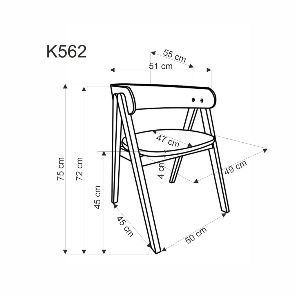 K562 krzesło orzechowy / jasny beżowy (1p=2szt)